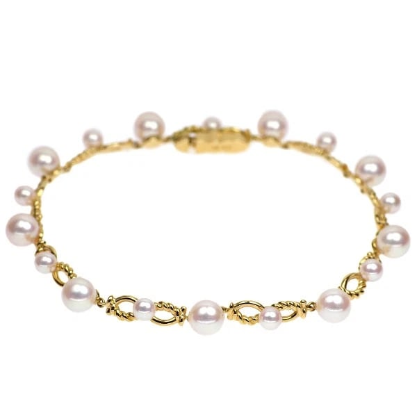 TASAKI PEARL K18YG AKOYA PEARL BRACELET: Tasaki Pearl K18YG Akoya Pearl Bracelet Brand: Tasaki Pearl Type/Style: bracelets Material: K18YG, Color: YG Size: Accessories: None Accessories Notice: When purchasing pre-owned goods, pl