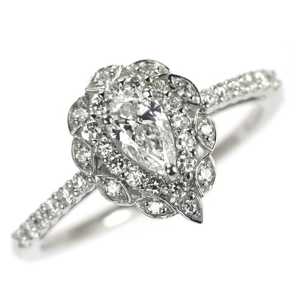 PT950 PEAR SHAPE DIAMOND RING: Pt950 Pear Shape Diamond Ring Brand: None Type/Style: Ring Material: Pt950, Main Stone Natural Color: Pt Size: 6 US Accessories: None Accessories Notice: When purchasing pre-owned goods, p