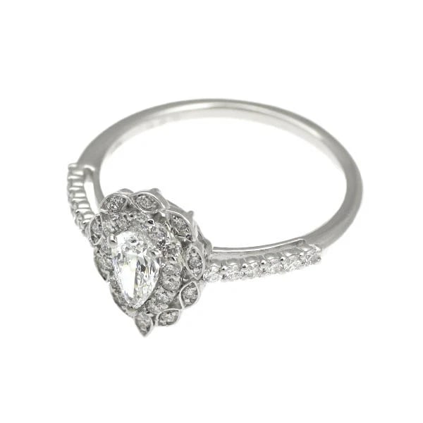PT950 PEAR SHAPE DIAMOND RING - 2