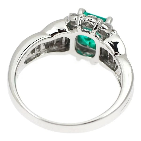 PT900 EMERALD DIAMOND RING - 3