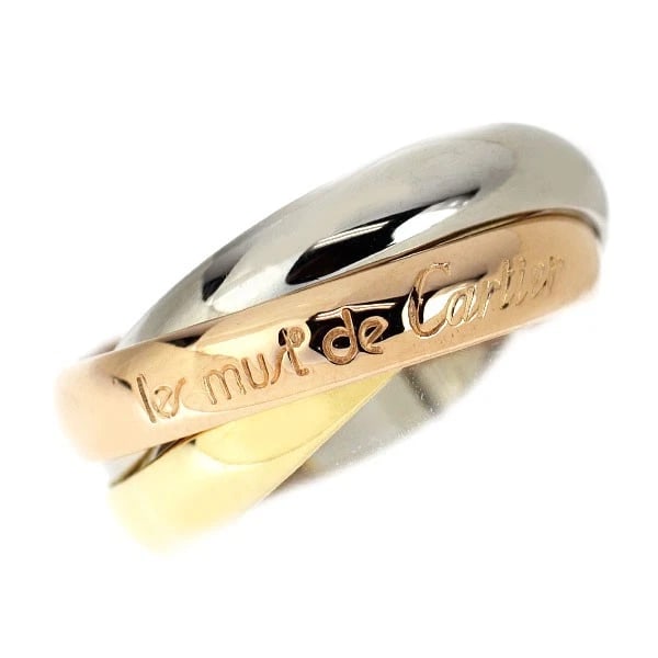 CARTIER K18YG/WG/PG RING TRINITY: Cartier K18YG/WG/PG Ring Trinity Brand: Cartier Type/Style: Ring Material: K18YG/WG/PG, Color: YG/WG/PG Size: Accessories: None Accessories Notice: When purchasing pre-owned goods, please refer to