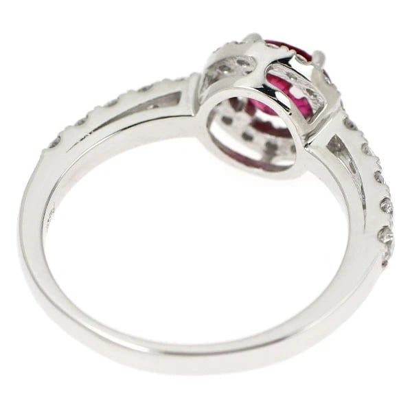 PT950 PIGEON BLOOD RUBY DIAMOND RING - 3