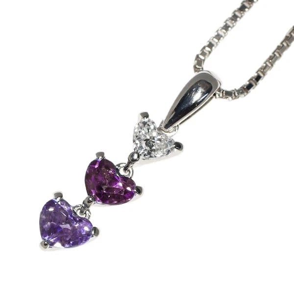 PT900/ PT850 HEART SHAPE ALEXANDRITE DIAMOND PENDANT NECKLACE: Pt900/ Pt850 Heart Shape Alexandrite Diamond Pendant Necklace Brand: None Type/Style: pendant necklace Material: Pt900/Pt850, Main Stone Natural Color: Pt Size: Length/Width/Diameter 21.8 Accessor
