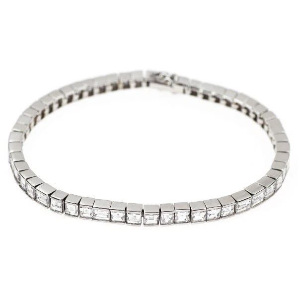 PT850 DIAMOND TENNIS BRACELET: Pt850 diamond tennis bracelet Brand: None Type/Style: bracelets Material: Pt850, Main Stone Natural Color: Pt Size: 6.75 - 7 US Accessories: None Accessories Notice: When purchasing pre-owned goods,