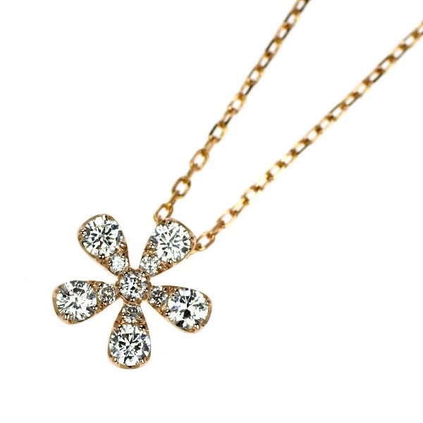 SIREN AZZURRO K18PG DIAMOND PENDANT NECKLACE: Siren Azzurro K18PG Diamond Pendant Necklace Brand: None Type/Style: pendant necklace Material: K18PG, Main Stone Natural Color: PG Size: Chain Length: ~45 Accessories: None Accessories Notice: When