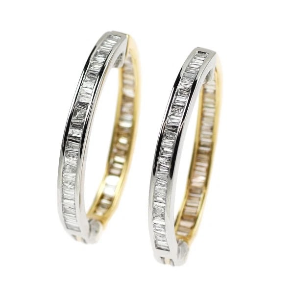 PT950/K18YG DIAMOND EARRING: PT950/k18yg diamond earring Brand: None Type/Style: earring Material: PT900/K18YG, Main Stone Natural Color: Pt/YG Size: Length/Width/Diameter 24.6 Accessories: None Accessories Notice: When