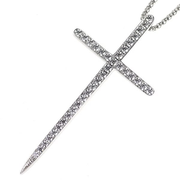 K18WG H&C DIAMOND PENDANT NECKLACE: K18WG H&C diamond pendant necklace Brand: None Type/Style: pendant necklace Material: K18WG, Main Stone Natural Color: WG Size: Chain Length: ~49 Accessories: None Accessories Notice: When