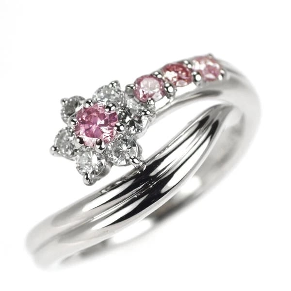 PT900 NATURAL PINK DIAMOND RING: Pt900 Natural Pink Diamond Ring Brand: None Type/Style: Ring Material: Pt900, Main Stone Natural Color: None Size: Accessories: None Accessories Notice: When purchasing pre-owned goods, please refer