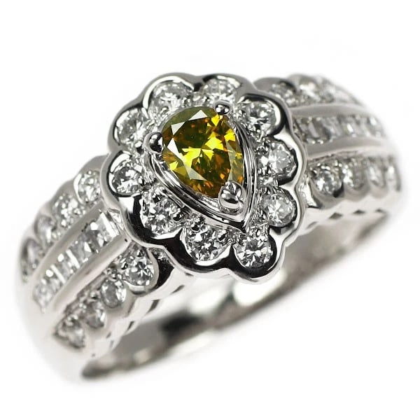 PT900 PEAR SHAPE DIAMOND RING: Pt900 pear shape diamond ring Brand: None Type/Style: Ring Material: Pt900, Main Stone Natural Color: None Size: 5.5 - 5.75 US Accessories: None Accessories Notice: When purchasing pre-owned goods,