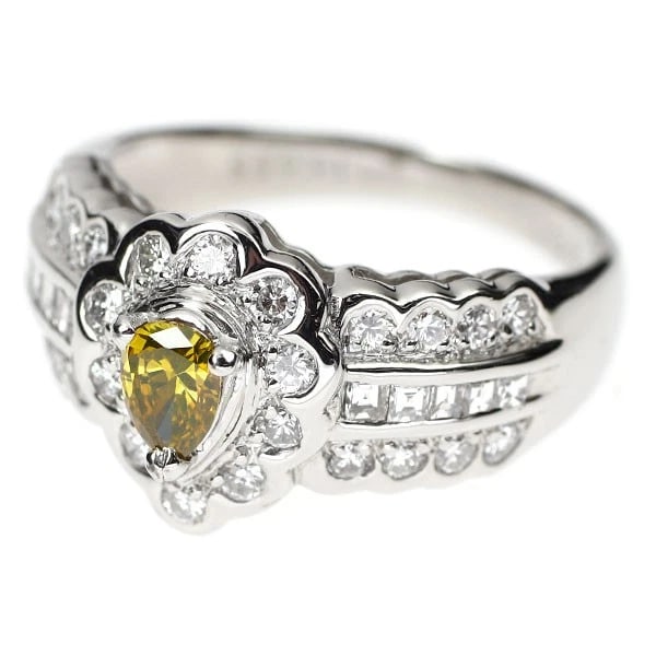 PT900 PEAR SHAPE DIAMOND RING - 2