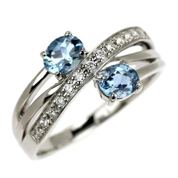 PT900 SANTA MARIA AQUAMARINE DIAMOND RING: Pt900 Santa Maria Aquamarine Diamond Ring Brand: None Type/Style: Ring Material: Pt900, Main Stone Santa Maria Aquamarine\Natural Color: None Size: 5.5 - 5.75 US Accessories: None Accessories Notice: