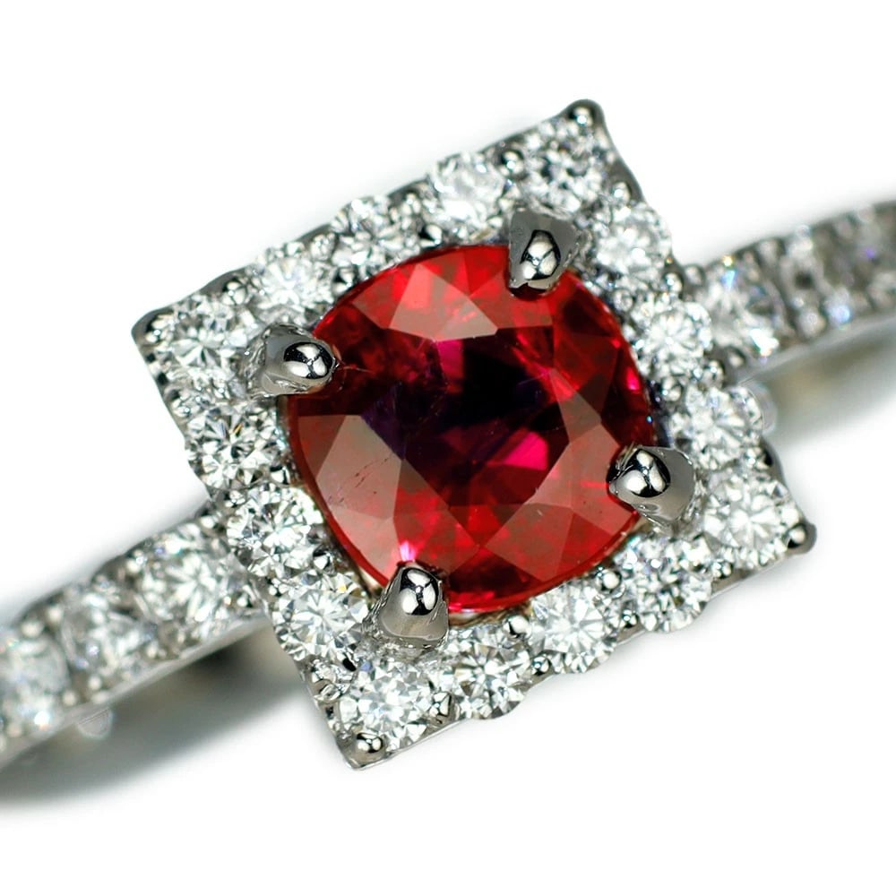 PT950 BURMA/MYANMAR UNHEATED PIGEON BLOOD RUBY DIAMOND RING: Pt950 Burma/Myanmar Unheated Pigeon Blood Ruby Diamond Ring Brand: None Type/Style: Ring Material: Pt950, Main Stone Natural Color: Pt Size: 6 US Accessories: None Accessories Notice: When