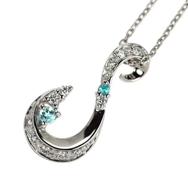 STAR JEWELRY PT950 TOURMALINE DIAMOND PENDANT NECKLACE: Star Jewelry Pt950 Tourmaline Diamond Pendant Necklace Brand: star jewelry Type/Style: pendant necklace Material: Pt900, Main Stone Tourmaline Color: None Size: Chain Length 46 Accessories: None <