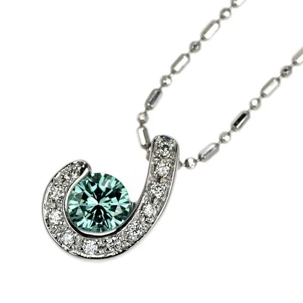 PT900/ PT850 TREAT BLUE DIAMOND PENDANT NECKLACE: Pt900/ Pt850 Treat Blue Diamond Pendant Necklace Brand: None Type/Style: pendant necklace Material: Pt950/Pt850, Main Stone Natural Color: None Size: Chain Length: ~45 Accessories: None Accessories