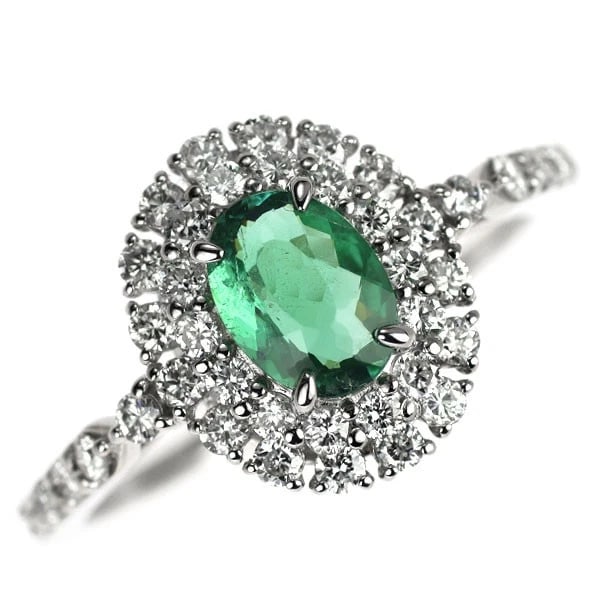 PT950 STRAIGHT GREEN BRAZILIAN PARAIBA TOURMALINE DIAMOND RING: Pt950 Straight Green Brazilian Paraiba Tourmaline Diamond Ring Brand: None Type/Style: Ring Material: Pt950, Main Stone Natural Color: Pt Size: 6 US Accessories: None Accessories Notice: When