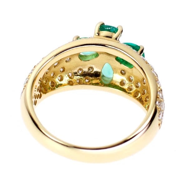 K18YG EMERALD DIAMOND RING - 3