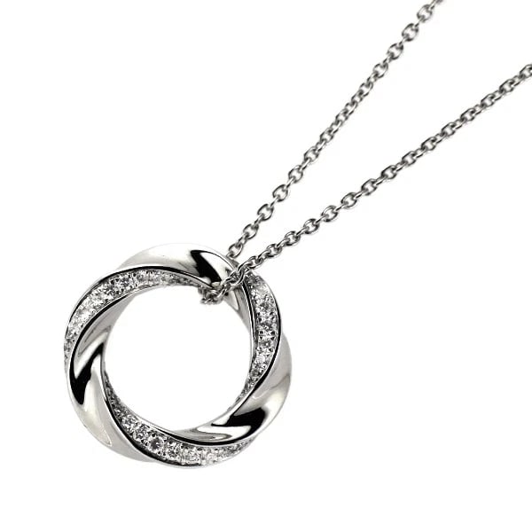 K18WG DIAMOND PENDANT NECKLACE: K18WG Diamond Pendant Necklace Brand: None Type/Style: pendant necklace Material: K18WG, Main Stone Natural Color: WG Size: Chain Length 46.5 cm Accessories: None Accessories Notice: When purchasing