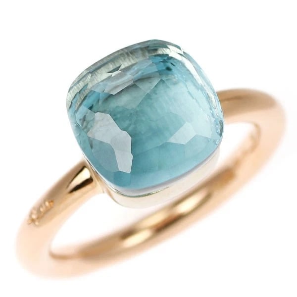POMELATO K18WG/PG BLUE TOPAZ RING: Pomelato K18WG/PG blue topaz ring Brand: None Type/Style: Ring Material: K18PG/WG, Main Stone Topaz Color: PG/WG Size: 5.5 - 5.75 US Accessories: None Accessories Notice: When purchasing p