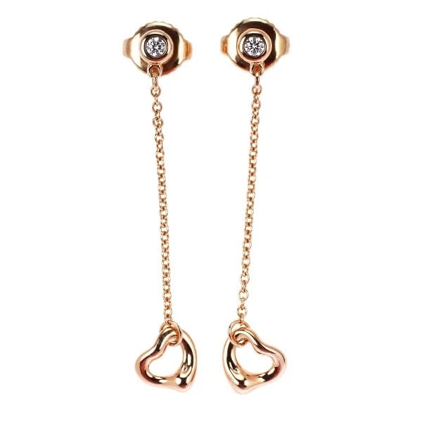 TIFFANY & CO K18PG DIAMOND EARRINGS: Tiffany & Co K18PG Diamond Earrings Brand: Tiffany Type/Style: piercing Material: K18PG, Main Stone Natural Color: PG Size: Length/Width/Diameter 39.0 Accessories: None Accessories Notice: When