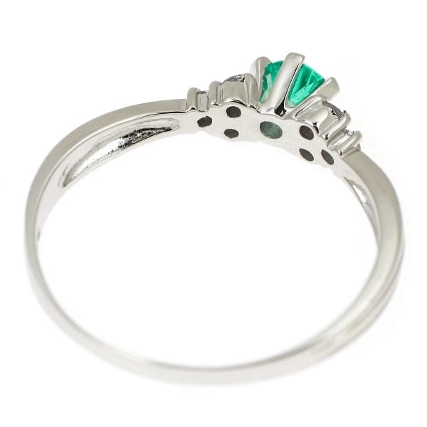 PT900 EMERALD DIAMOND RING - 2