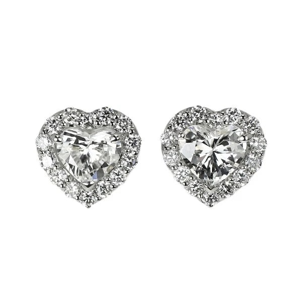 PT950/ PT900 HEART SHAPE DIAMOND EARRINGS: Pt950/ Pt900 Heart Shape Diamond Earrings Brand: None Type/Style: piercing Material: Pt950/Pt900, Main Stone Natural Color: Pt Size: Length/Width/Diameter 7.7 Accessories: None Accessories Notice: