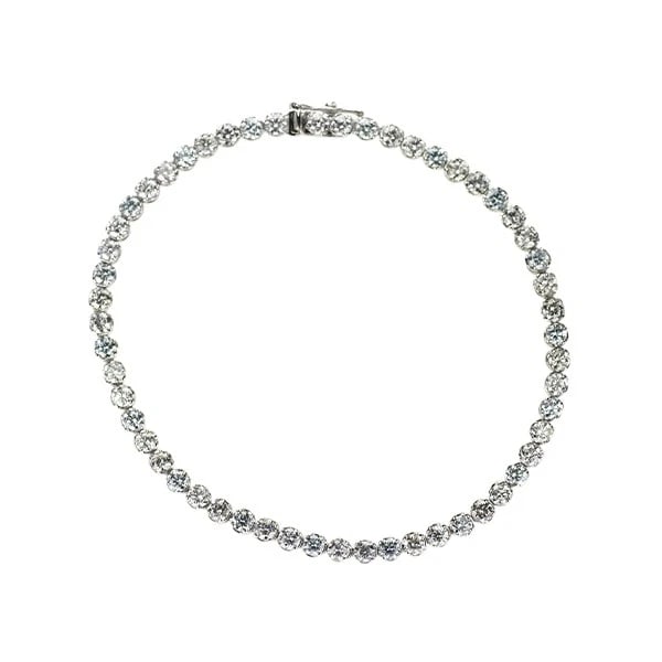 PT900/ PT850 COLLARLESS/ TREAT ICE BLUE DIAMOND TENNIS BRACELET: Pt900/ Pt850 Collarless/ Treat Ice Blue Diamond Tennis Bracelet Brand: None Type/Style: bracelets Material: Pt950/ Pt850, Main Stone Natural Color: Pt Size: Accessories: None Accessories Notice: When