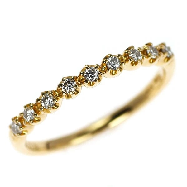 STAR JEWELLERY K18YG DIAMOND RING: Star Jewellery K18YG Diamond Ring Brand: star jewelry Type/Style: Ring Material: K18YG, Main Stone Natural Color: YG Size: 4.5 US Accessories: None Accessories Notice: When purchasing pre-owned