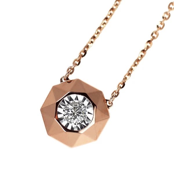 CHOW SANG SANG K18WG/PG DIAMOND PENDANT NECKLACE: CHOW SANG SANG K18WG/PG diamond pendant necklace Brand: None Type/Style: pendant necklace Material: Pt950, Main Stone Natural Color: None Size: Chain Length 47 Accessories: None Accessories Notice: