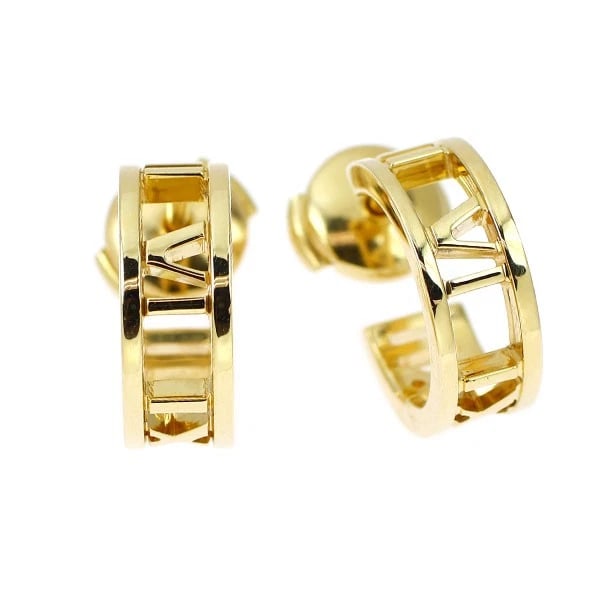 TIFFANY K18YG EARRINGS ATLAS OPEN: Tiffany K18YG Earrings Atlas Open Brand: Tiffany Type/Style: piercing Material: K18YG, Color: YG Size: Length/Width/Diameter 13.5 Accessories: None Accessories Notice: When purchasing pre-owned