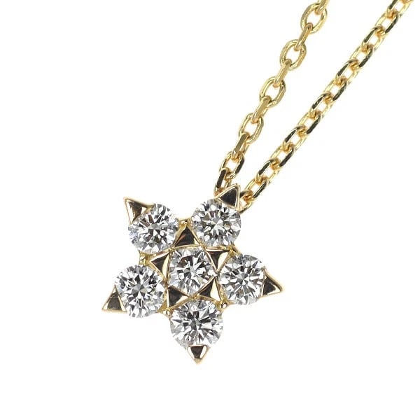 STAR JEWELRY K18YG DIAMOND PENDANT NECKLACE: Star Jewelry K18YG Diamond Pendant Necklace Brand: star jewelry Type/Style: pendant necklace Material: K18YG, Main Stone Natural Color: YG Size: Chain Length: 40 Accessories: None Accessories Notice: