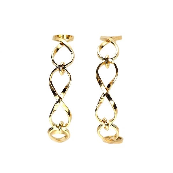 K18YG DESIGN EARRINGS: K18YG Design Earrings Brand: None Type/Style: piercing Material: K18YG, Color: YG Size: Length/Width/Diameter 19.9 Accessories: None Accessories Notice: When purchasing pre-owned goods, pl