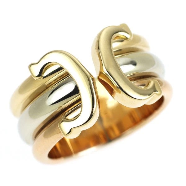 CARTIER K18YG/WG/PG RING: Cartier K18YG/WG/PG ring Brand: Cartier Type/Style: Ring Material: K18WG /YG/PG, Color: WG/YG/PG Size: 4 US Accessories: None Accessories Notice: When purchasing pre-owned goods, please refer to the