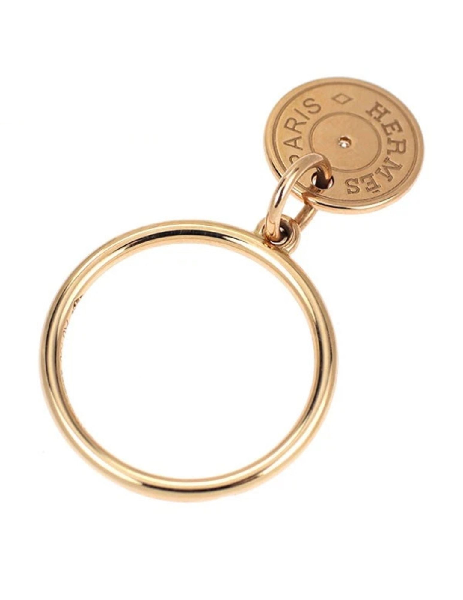 HERMES K18PG DIAMOND RING - 2