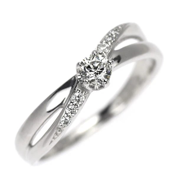 K18WG DIAMOND RING: K18WG diamond ring Brand: None Type/Style: Ring Material: K18WG, Main Stone Natural Color: WG Size: 5.5 - 5.75 US Accessories: None Accessories Notice: When purchasing pre-owned goods, ple