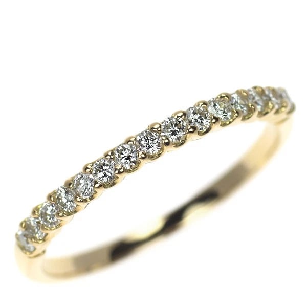 K18YG DIAMOND RING HALF ETERNITY: K18YG Diamond Ring Half Eternity Brand: None Type/Style: Ring Material: K18YG, Main Stone Natural Color: YG Size: 5.25 US Accessories: None Accessories Notice: When purchasing pre-owned goods, please