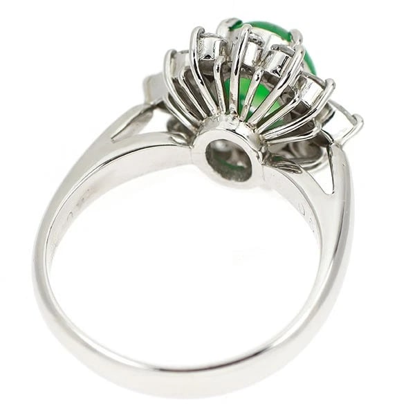 PT900 JADE/JADE DIAMOND RING - 2