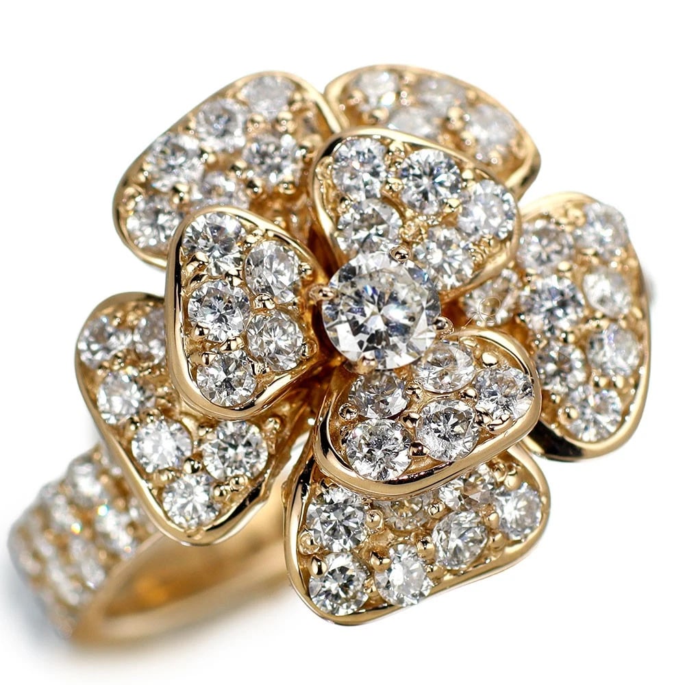 K18PG DIAMOND RING: K18PG Diamond Ring Brand: None Type/Style: Ring Material: K18PG, Main Stone Natural Color: PG Size: 6 US Accessories: None Accessories Notice: When purchasing pre-owned goods, please refer
