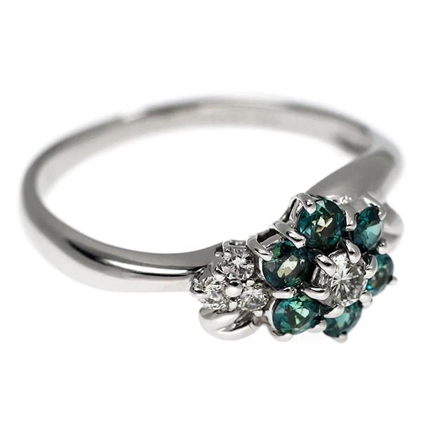 PT900 ALEXANDRITE DIAMOND RING - 2