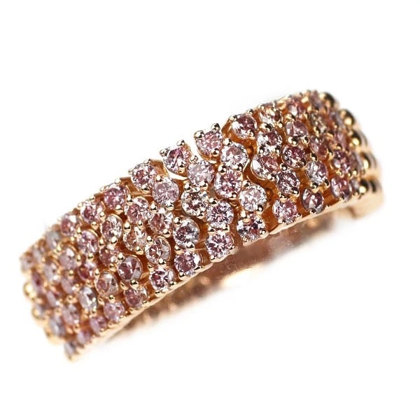 K18PG NATURAL PINK/ COLLARLESS DIAMOND RING: K18PG Natural Pink/ Collarless Diamond Ring Brand: None Type/Style: Ring Material: K18PG, Main Stone Natural Color: PG Size: 7.25 US Accessories: None Accessories Notice: When purchasing pre-owned