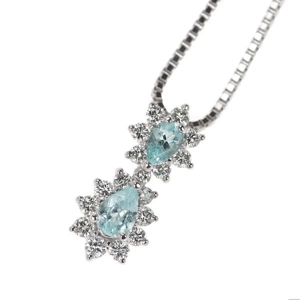 PT950/PT850 BRAZILIAN PARAIBA TOURMALINE DIAMOND PENDANT NECKLACE (1 of 2)
