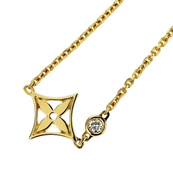 LOUIS VUITTON K18YG DIAMOND PENDANT NECKLACE: Louis Vuitton K18YG Diamond Pendant Necklace Brand: Louis Vuitton Type/Style: pendant necklace Material: K18YG, Main Stone Natural Color: YG Size: Chain Length 40 Accessories: None Accesso