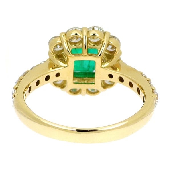 K18YG EMERALD DIAMOND RING - 3