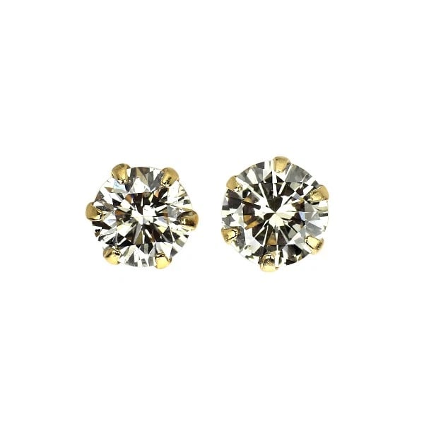 K18YG DIAMOND EARRINGS: K18YG Diamond Earrings Brand: None Type/Style: piercing Material: K18YG, Main Stone Natural Color: YG Size: Length/Width/Diameter 4.4 Accessories: None Accessories Notice: When purchasing