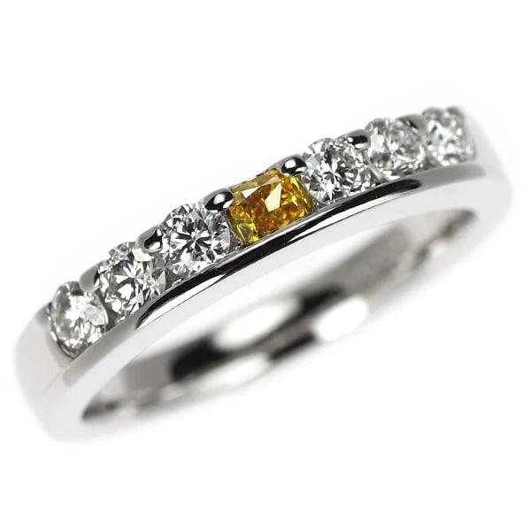 PT950 NATURAL VIVID YELLOW DIAMOND RING: Pt950 Natural Vivid Yellow Diamond Ring Brand: None Type/Style: Ring Material: Pt900, Main Stone Natural Color: Pt Size: 6 US Accessories: None Accessories Notice: When purchasing pre-owne