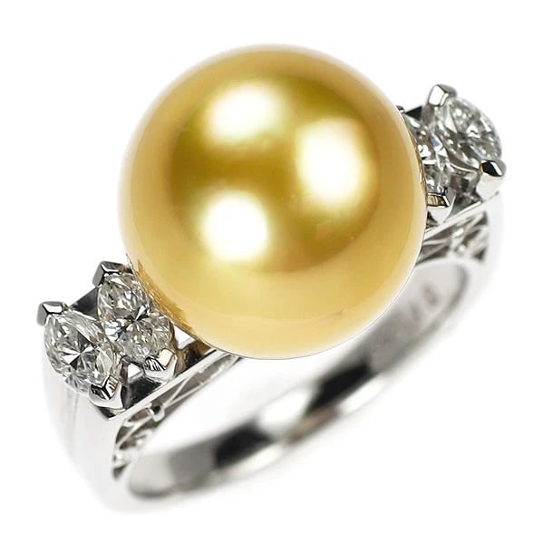 TASAKI PEARL PT900 GOLDEN PEARL DIAMOND RING: Tasaki Pearl Pt900 Golden Pearl Diamond Ring Brand: Tasaki Pearl Type/Style: Ring Material: Pt900, Main Stone Natural Color: Pt Size: 6 US Accessories: None Accessories Notice: When purcha