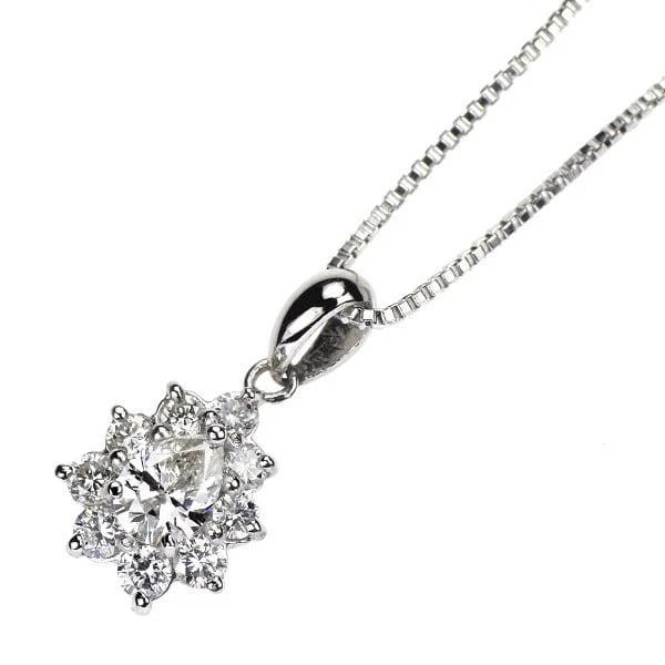 PT900/ PT850 DIAMOND PENDANT NECKLACE: Pt900/ Pt850 Diamond Pendant Necklace Brand: None Type/Style: pendant necklace Material: Pt900, Main Stone Natural Color: Pt Size: Chain Length 40 Accessories: None Accessories Notice: When