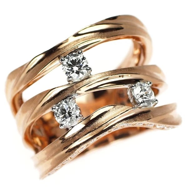 SUBVERSE K18PG/WG DIAMOND RING: Subverse K18PG/WG Diamond Ring Brand: None Type/Style: Ring Material: K18PG/WG, Main Stone Natural Color: PG/WG Size: 7.25 US Accessories: None Accessories Notice: When purchasing pre-owned goods,