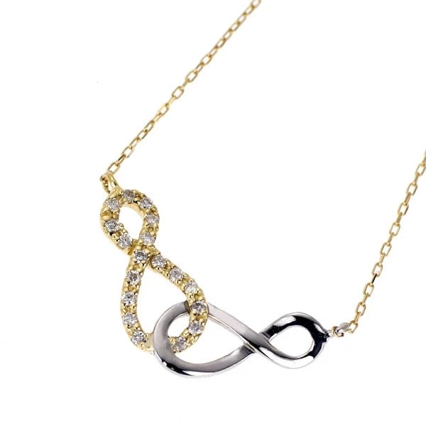 PT900/ K18YG DIAMOND PENDANT NECKLACE: Pt900/ K18YG Diamond Pendant Necklace Brand: None Type/Style: pendant necklace Material: Pt900/K18YG, Main Stone Natural Color: None Size: Chain Length 42 Accessories: None Accessories Notice: When