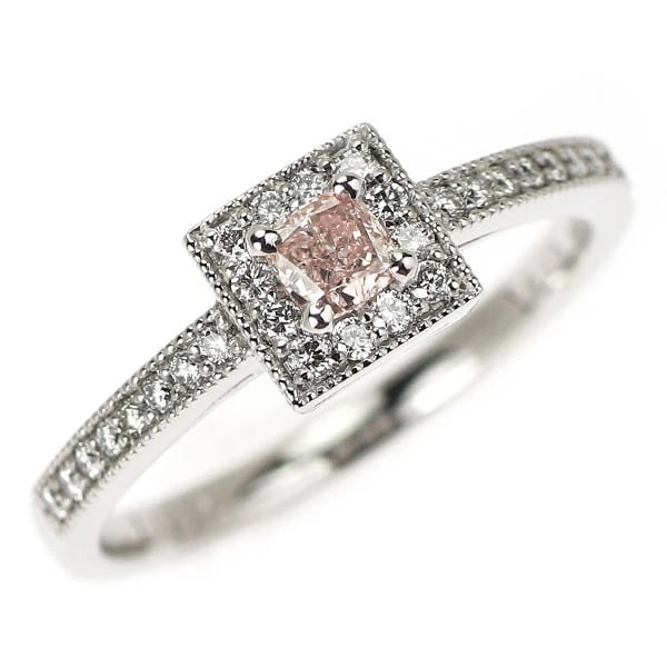 PT950 NATURAL PINK DIAMOND RING: Pt950 Natural Pink Diamond Ring Brand: None Type/Style: Ring Material: PT900, Main Stone Natural Color: Pt Size: 5.5 - 5.75 US Accessories: None Accessories Notice: When purchasing pre-own