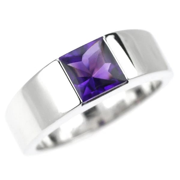 CARTIER K18WG AMETHYST RING: Cartier K18WG amethyst ring Brand: Cartier Type/Style: Ring Material: K18WG, Color: WG Size: 5.25 US Accessories: None Accessories Notice: When purchasing pre-owned goods, please refer to
